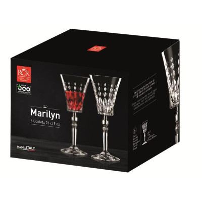 RCR MARILYN Komplet 6 kieliszków 260ml wino